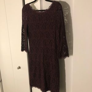 Aritzia Burgundy Lace Cocktail Dress